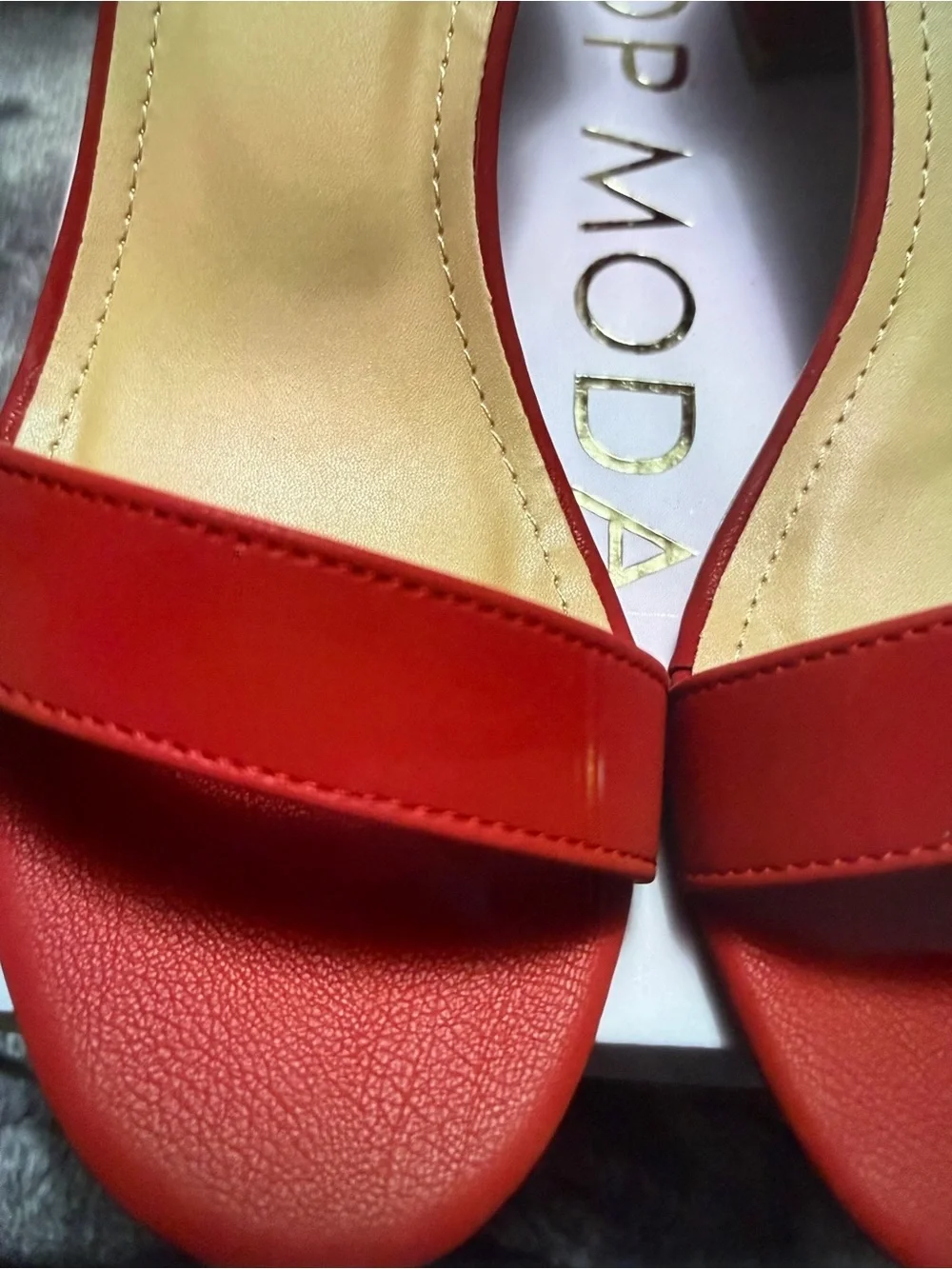 TOP Moda Red Open-Toe Ankle-Strap Platform Sandals